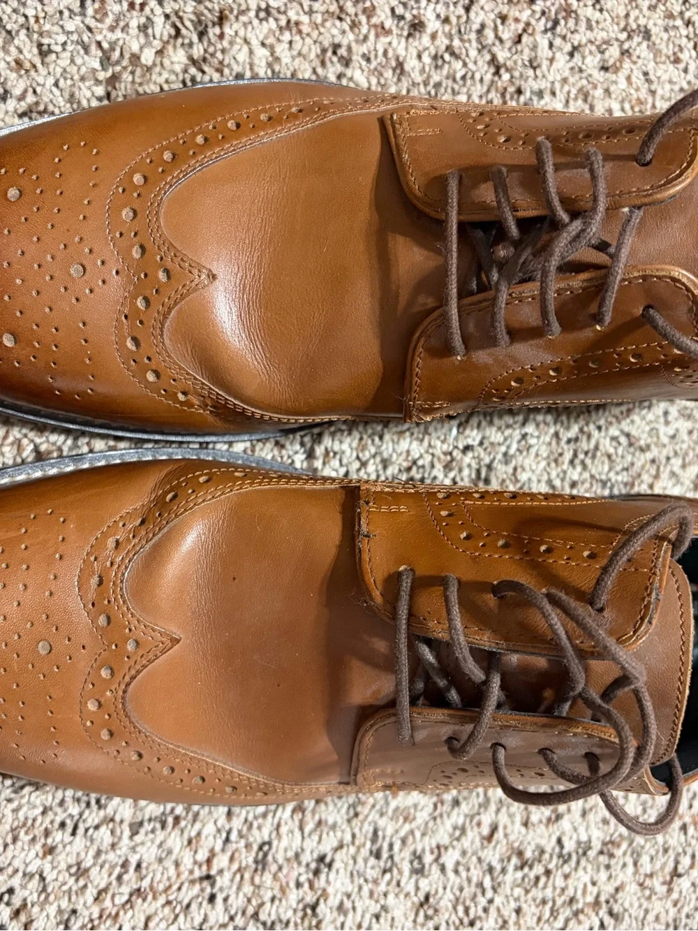 Nunbush Men's Brown Leather Wingtip Dress Shoes size 12